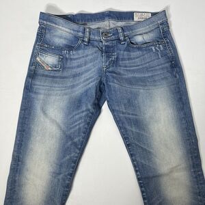Diesel Xeroz Jeans Womens 29x34(31) Blue Low Rise Regular Slim Straight Button
